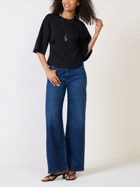 Citizens of Humanity Lyra Long Wide Leg Jean in Elm
